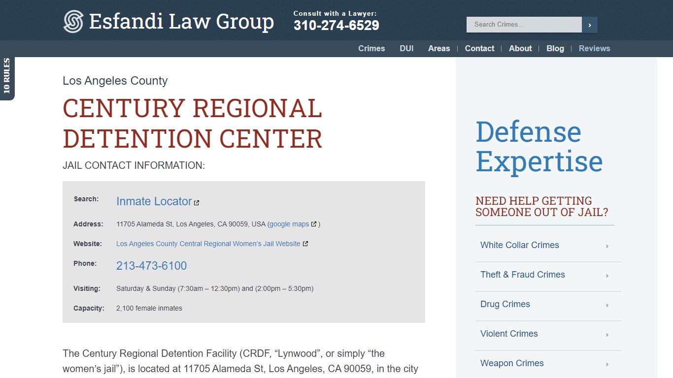 Century Regional Detention Center - Los Angeles County Female Jail